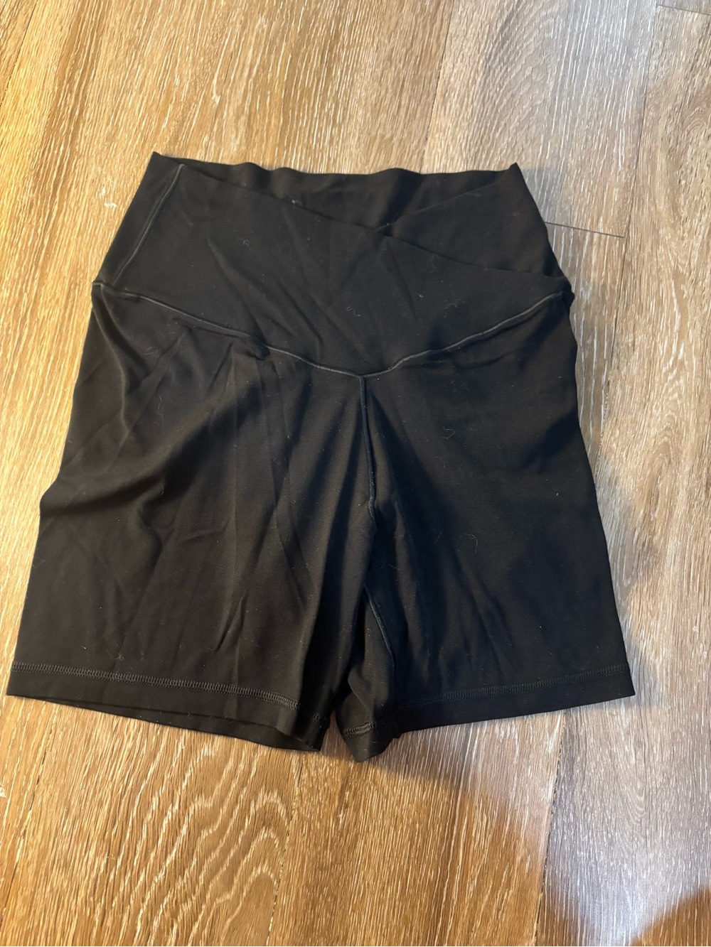 High-Waist Black Athletic Bike Shorts